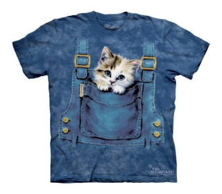 Tričko 3D potisk - krátký rukáv - Kitty Overalls, kotě - The Mountain / děti