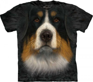 Tričko 3D potisk - Bernese Dog Face, Bernský salašnický pes - The Mountain