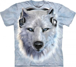Tričko 3D potisk - krátký rukáv - White Wolf DJ, vlk - The Mountain