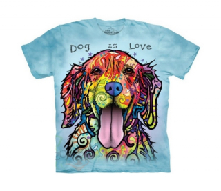 Tričko 3D potisk - krátký rukáv - Dog is Love, pes - The Mountain