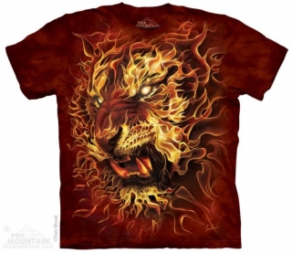 Tričko 3D potisk - krátký rukáv - Fire Tiger, tygr oheň - The Mountain