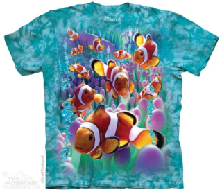 Tričko 3D potisk - krátký rukáv - Clownfish, ryby, korálový útes - The Mountain
