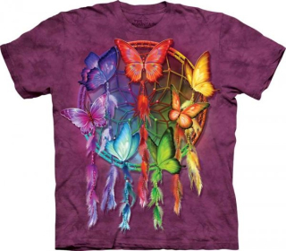Tričko 3D potisk - Rainbow Butterfly Dreamcatcher, Motýli - The Mountain