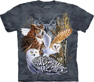 Tričko 3D potisk - Find 11 Owls, Sovy - The Mountain