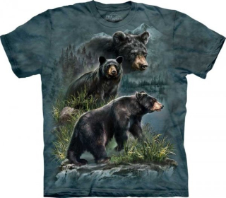 Tričko 3D potisk - Three Black Bears, medvědi - The Mountain