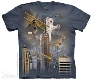 Tričko 3D potisk - King Kitten, kočka, letadlo - The Mountain