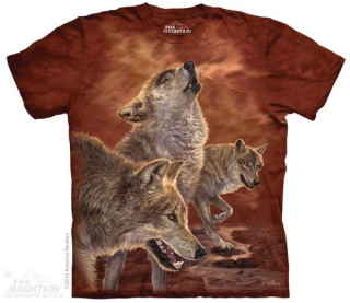 Tričko 3D potisk - Red Glow Wolves, vlk, vlci - The Mountain
