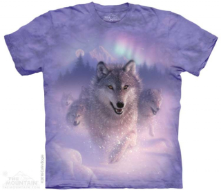 Tričko 3D potisk - Northern Lights, vlk, vlci - The Mountain