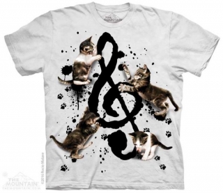 Tričko 3D potisk - Music Kittens, kočky, houslový klíč,  - The Mountain
