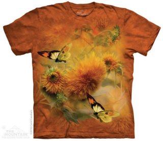 Tričko 3D potisk - Sunflowers and Butterflies, Motýli, květiny  - The Mountain