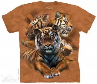 Tričko 3D potisk - Resting Tiger Collage, Tygři, tygr - The Mountain