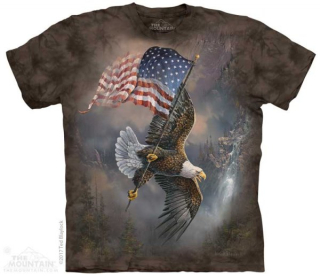 Tričko 3D potisk - Flag-Bearing Eagle, orel - The Mountain