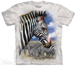 Tričko 3D potisk - Zebra Portrait, stádo zeber - The Mountain