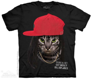 Tričko 3D potisk - Cat Money Billionaires, kočka v čepici - The Mountain