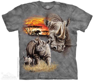 Tričko 3D potisk - Rhinos, nosorožci - The Mountain