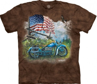 Tričko 3D potisk - Biker Americana, motocykl - The Mountain