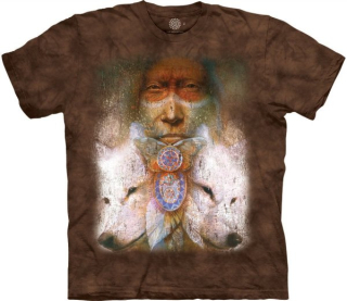 Tričko 3D potisk - Sacred Transformation, Indián, vlci - The Mountain
