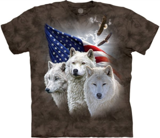 Tričko 3D potisk - Patriotic Wolves, vlk, vlci - The Mountain