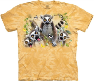 Tričko 3D potisk - Lemur Selfie, lemurová rodina - The Mountain