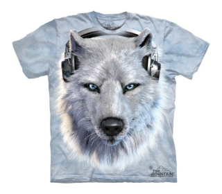 Tričko 3D potisk - White Wolf DJ, vlk - The Mountain / děti
