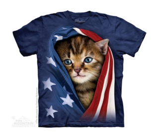 Tričko 3D potisk - Patriotic Kitten, malá kočka - The Mountain / děti