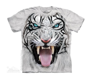 Tričko 3D potisk - Big Face Tribal White Tiger, tygr - The Mountain / děti