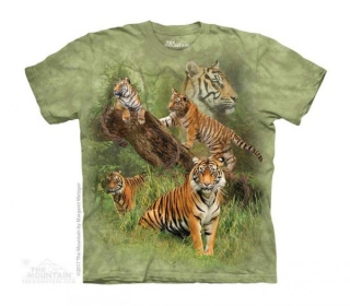 Tričko 3D potisk - Wild Tiger Collage, Tygři - The Mountain / děti
