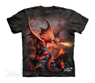 Tričko 3D potisk - Fire Dragon, drak - The Mountain / děti