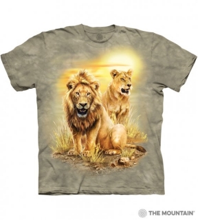 Tričko 3D potisk - Lion Pair, lví rodina - The Mountain / děti