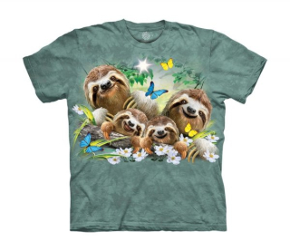 Tričko 3D potisk - Sloth Family Selfie, rodina lenochodů - The Mountain / děti