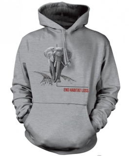 Blůza mikina 3D potisk s kapucí - Habitat Elephant Protect, slon - The Mountain