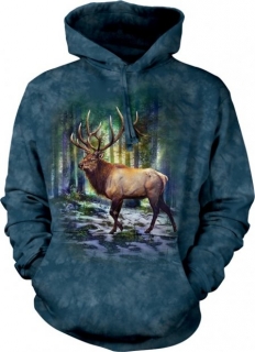 Blůza mikina 3D potisk s kapucí - Sunlit Elk, jelen - The Mountain