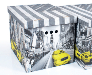 Dekorativní krabice New York XL úložný box, velikost 42x32x32cm vip