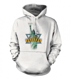 Blůza mikina 3D potisk s kapucí Liberty Hanukkah, Svoboda Chanuka - The Mountain