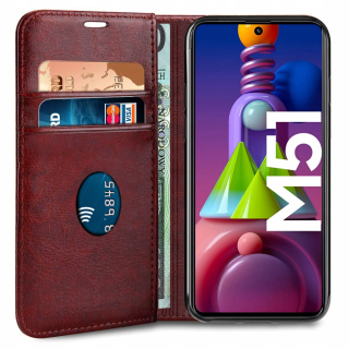 Samsung Galaxy M51, magnetické pouzdro, obal, kryt SKIN, 100% kůže vip