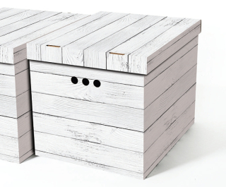 Dekorativní krabice bílá deska XL, úložný box s víkem, vel. 42x32x32cm vip