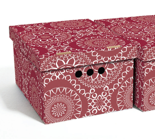 Dekorativní krabice Maroko bordó, morocco A4 úložný box, velikost 33x25x18cm 