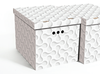 Dekorativní krabice bílá vlna XL úložný box, velikost 42x32x32cm