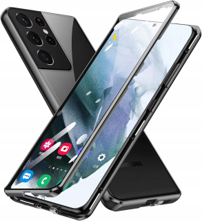 Samsung Galaxy S21 Ultra, kryt pouzdro METAL MAGNETIC DUAL GLASS, dvojité sklo