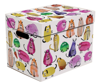 Dekorativní krabice barevná zvířata ONE, úložný box s víkem vel. 34x25x26cm