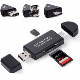 Multifunkční čtečka karet 5v1 SD MicroSD USB TYP-C MicroUSB OTG