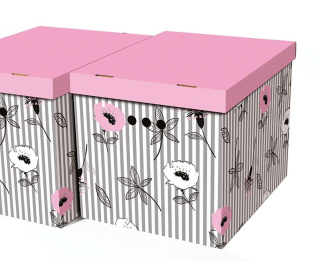 Dekorativní krabice Růžové květy XL úložný box, velikost 42x32x32cm