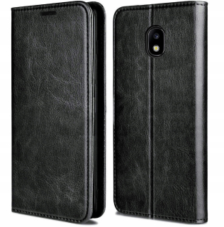 Samsung Galaxy J3 2017, magnetické pouzdro, obal, kryt SKIN, 100% kůže