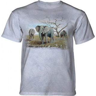 Tričko 3D potisk - Three African Elephants, sloni - The Mountain