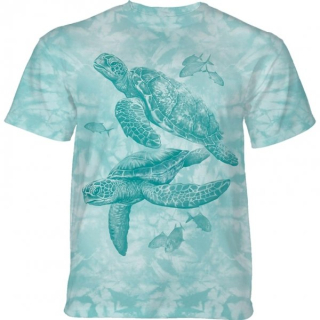 Tričko 3D potisk - Monotone Sea Turtles, mořské želvy - The Mountain