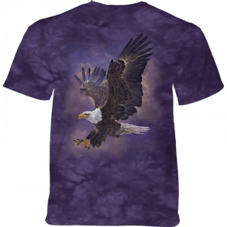 Tričko 3D potisk - Eagle Violet Sky, orel - The Mountain