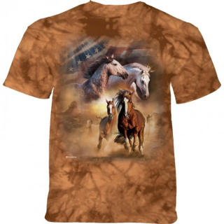 Tričko 3D potisk - Born Free Horses, koně - The Mountain