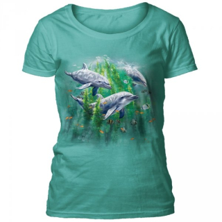 Tričko 3D potisk - Dolphin Kelp Bed, delfíny - The Mountain / pro ženy