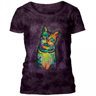 Tričko 3D potisk - Cats Eyes, barevné kotě - The Mountain / pro ženy