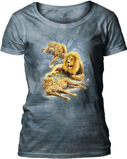 Tričko 3D potisk - Three Kings, lev, Gepard - The Mountain / pro ženy